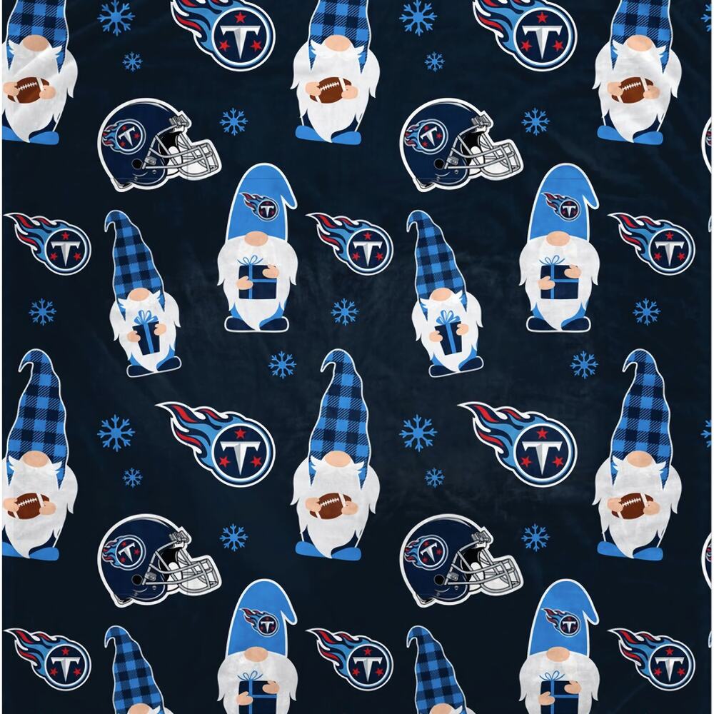 Tennessee Titans NFL Throw Blanket Gnome Plush Football 60x70